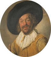 De vrolijke drinker, Frans Hals - Foto op Dibond - ⌀ 60 cm