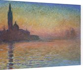 San Giorgio Maggiore in de schemering, Claude Monet - Foto op Dibond - 40 x 30 cm