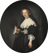Portret van Oopjen Coppit, Rembrandt van Rijn - Foto op Dibond - ⌀ 60 cm
