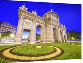 Puerta de Alcalá op het Plein van de Onafhankelijkheid in Madrid - Foto op Dibond - 90 x 60 cm