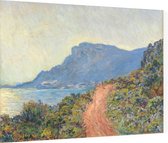 La Corniche bij Monaco, Claude Monet - Foto op Dibond - 80 x 60 cm