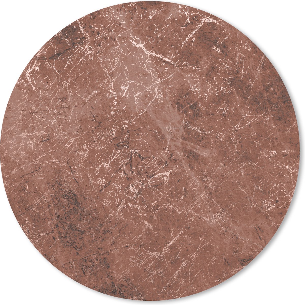 Muismat rond 20x20 cm - Mousepad Marmer - Patronen - Rood - Ronde muismatten