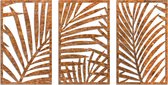 Cortenstaal wanddecoratie Ferns 3-parts - Kleur: Roestkleur | x 188.7 cm