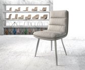 Gestoffeerde-stoel Abelia-Flex 4-poot conisch roestvrij staal stripes lichtgrijs