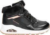 Skechers Uno - Cozy On Air Meisjes Sneakers - Black/Rose Gold - Maat 31