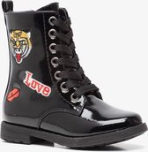 Blue Box meisjes lak veterboots - Zwart - Maat 26