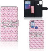 Bookcase Alcatel 1S (2021) Hoesje Flowers Pink DTMP