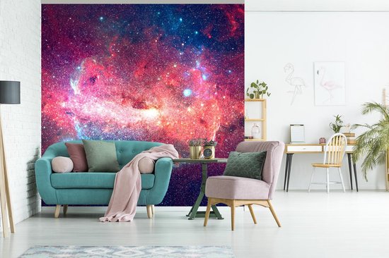 Papier Peint - Papier peint photo Etoiles - Oranje - Univers - Largeur 240 cm x Hauteur 240 cm