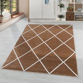 Koper Tapijt Laagpolig Vloerkleed - 80x250cm- Modern - Woonkamer - Salon - Slaapkamer - Eetkamer