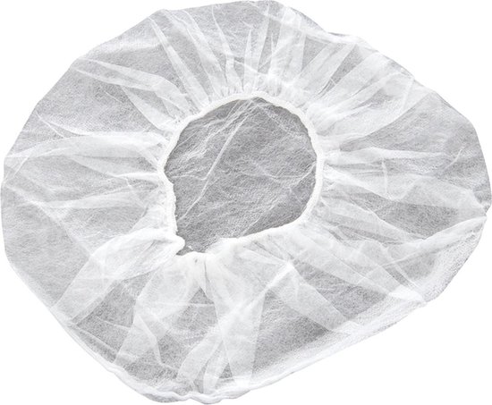 Wegwerp haarnetje PP rood 2 rubber 53cm (100 stuks