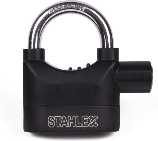 Stahlex Alarm Hangslot 65 mm - Ingebouwde Sirene & Trilgevoelige Sensor voor Top Beveiliging - Stahlex