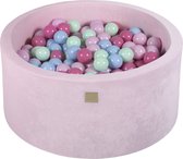 Ballenbak VELVET Poeder Roze - 90x40 incl. 300 ballen - Mint, Baby Blauw, Licht Roze, Pastel Roze