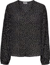 Jacqueline de Yong Blouse Jdysisto L/s Plisse Top Wvn 15239336 Black/cloud Dancer Dames Maat - W42