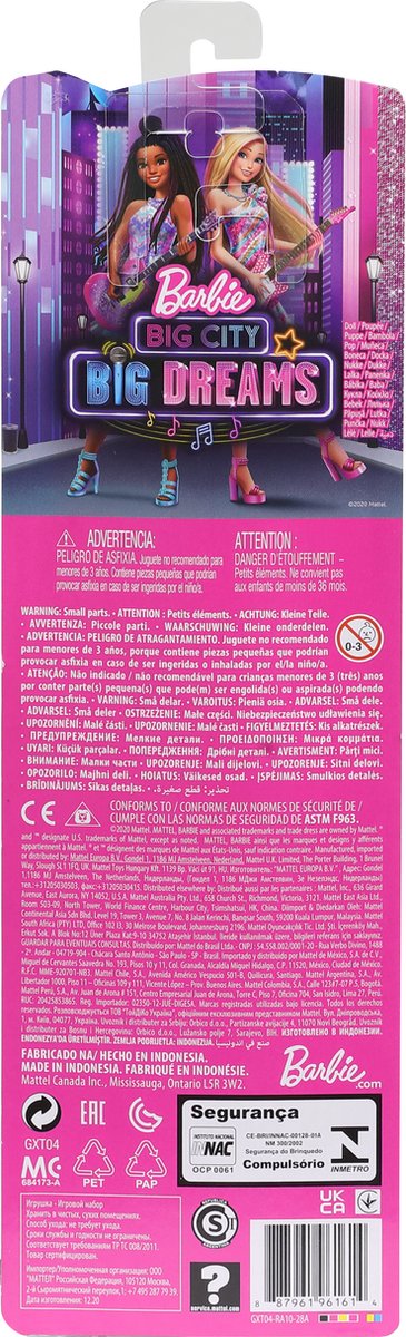 Barbie Big City Big Dreams poupée Brooklyn, jouet pour enfant, GXT04