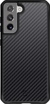 Itskins Hybrid Carbon Backcover Samsung Galaxy S21 Plus hoesje - Zwart