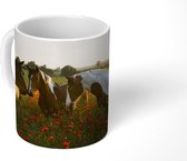 Mok - Paarden - Bloemen - Zon - 350 ML - Beker