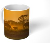 Mok - Kudde olifanten bij zonsopkomst - 350 ML - Beker