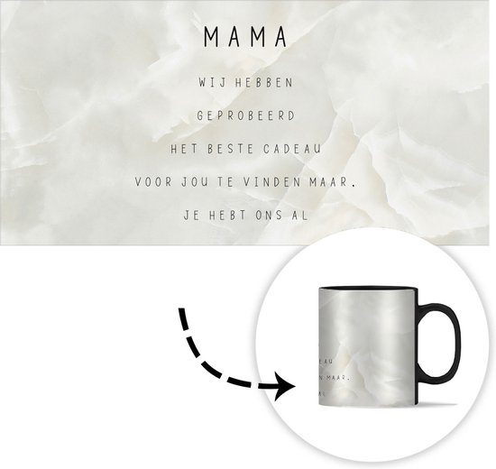 Mug Magique - Mug Photo Chaud - Fête des Mères - You've Got Us Déjà - Marbre Wit - 350 ML - Mug avec Texte