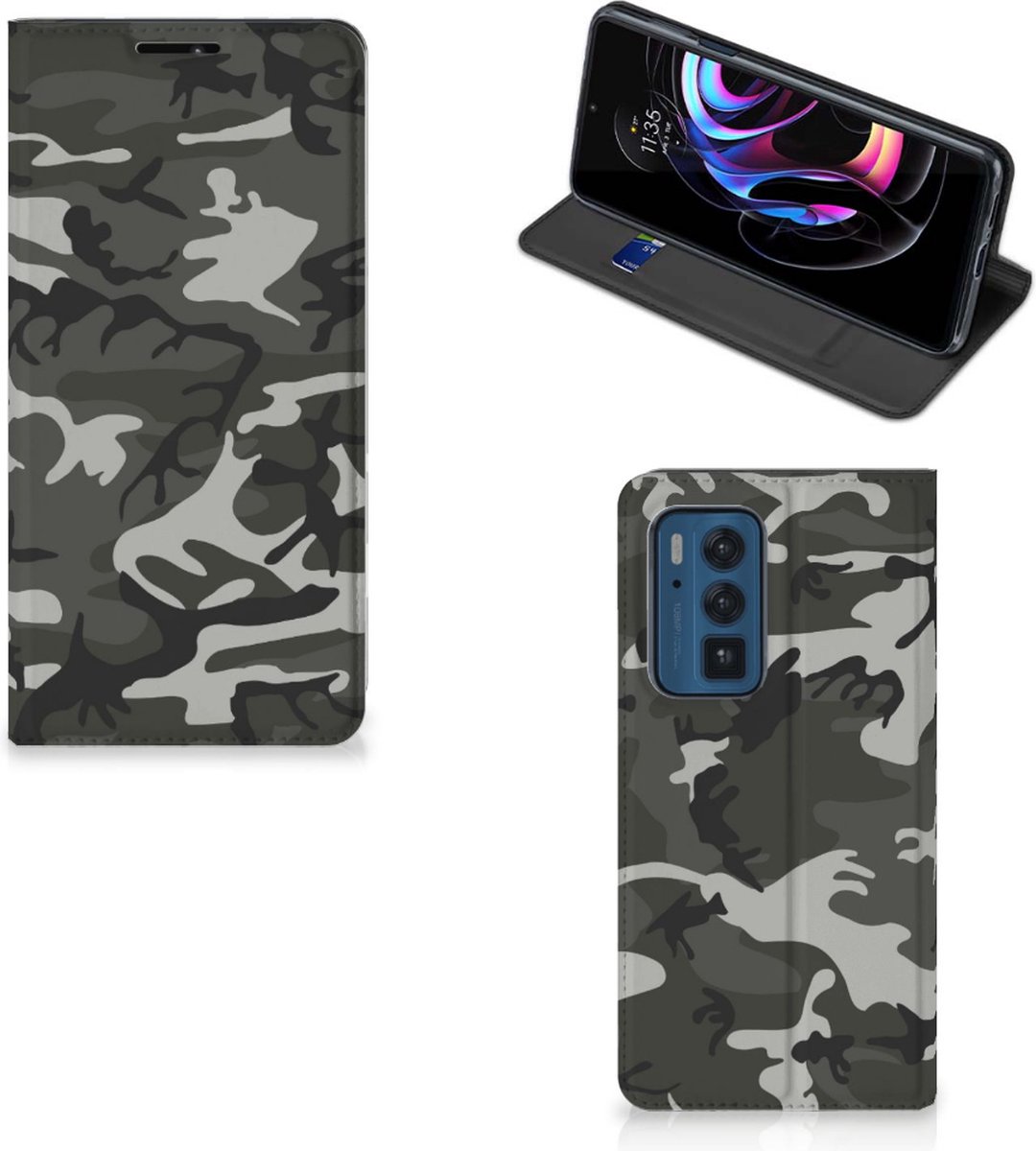 Motorola Edge 20 Pro Hoesje met Magneet Army Light