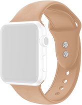 By Qubix Siliconen sportbandje - Walnoot - Dubbele druksluiting - Geschikt voor Apple Watch 42mm - 44mm - 45mm - Ultra - 49mm - Compatible Apple watch