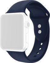 By Qubix Siliconen sportbandje - Donkerblauw - Dubbele druksluiting - Geschikt voor Apple Watch 38mm - 40mm - 41mm - Compatible Apple watch bandje -