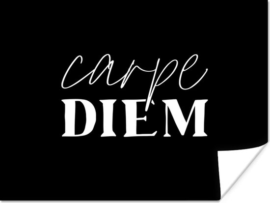 Poster Quotes - Spreuken - Carpe diem - Pluk de dag - 160x120 cm XXL - Vaderdag cadeau - Geschenk - Cadeautje voor hem - Tip - Mannen