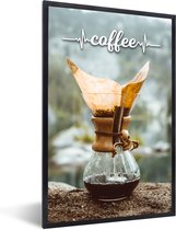 Fotolijst incl. Poster - Koffie - Quotes - Spreuken - Coffee - 20x30 cm - Posterlijst