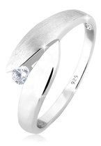 Elli Dames Ring Dames Solitaire Wikkelring met Zirkonia Kristallen in 925 Sterling Zilver