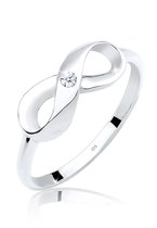 Elli PREMIUM Dames Ring Dames Infinity Diamant (0.03 ct.) in 925 Sterling Zilver