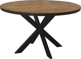 Livingfurn - Eetkamertafel Accent Round - Teak Hout - 130 cm - Bruin