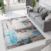 Tapiso Elefanta Vloerkleed Blauw Grijs Modern Woonkamer Slaapkamer Tapijt Maat- 80x150