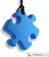 Bijtketting | Puzzle | Puzzlestuk | lichtblauw | Chewel ® | Bijtketting helpt bij Overprikkeling ADHD hulpmiddel Autisme Nagelbijten Hooggevoeligheid Prikkel en Prikkelverwerking | Meer Rust & Concentratie | Puzzel Bijtketting