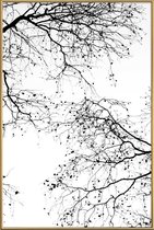 JUNIQE - Poster met kunststof lijst Black Branches 2 -30x45 /Wit &