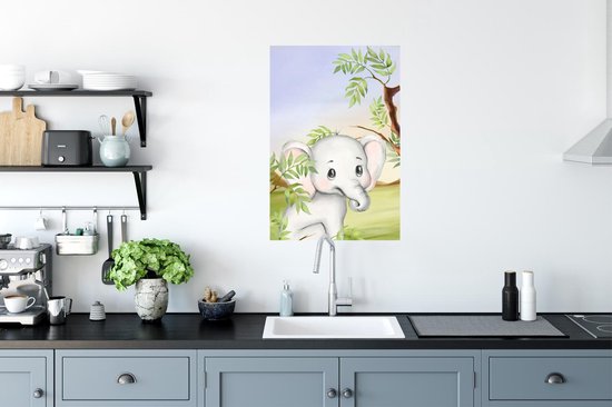 Affiche Jungle - Éléphant - Animaux - 60x90 cm