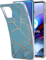 iMoshion Design voor de Motorola Moto G100 hoesje - Grafisch Koper - Blauw