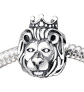 Zilveren Bedels Symbool | Bedel leeuw | Leeuwenkop met kroon  | 925 Sterling Zilver | Bedels Charms Beads | Past altijd op je Pandora armband | Direct snel leverbaar | Miss Charmin