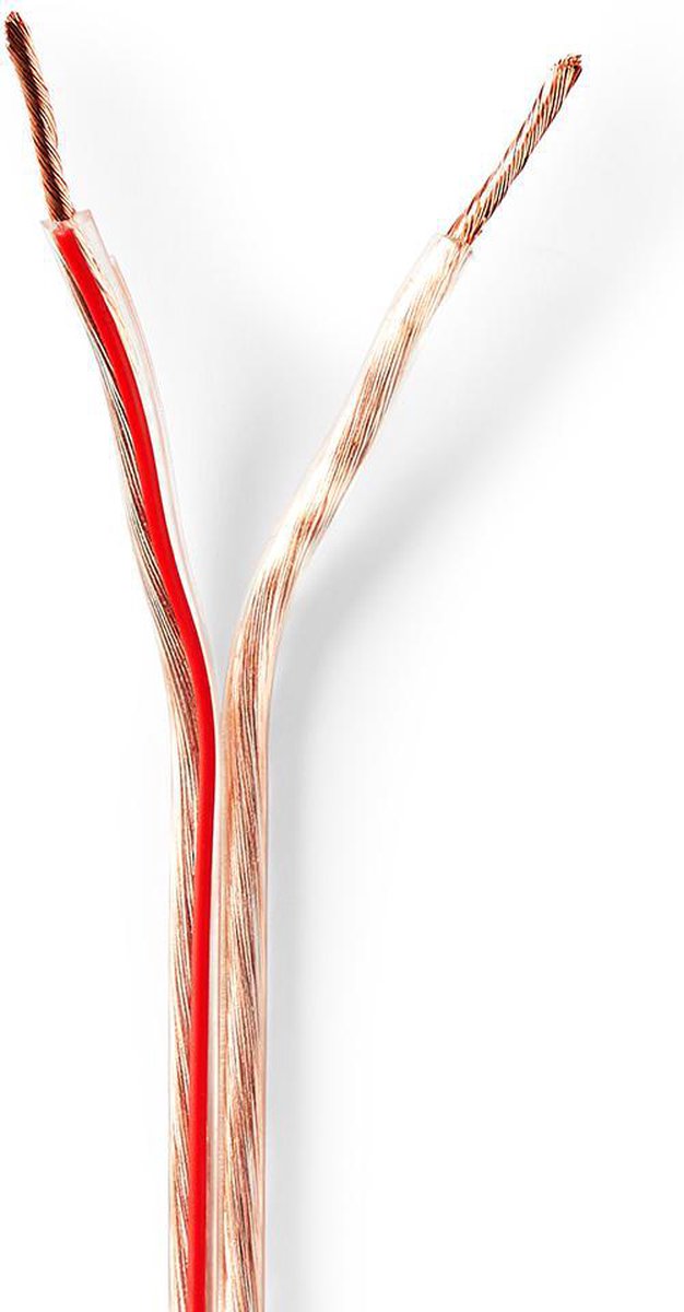 Nedis Speaker-Kabel - 2 x 1.50 mm² - Koper - 100 m - Rond - PVC - Transparant - Rol