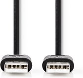 Nedis USB-Kabel - USB 2.0 - USB-A Male - USB-A Male - 5.5 W - 480 Mbps - Vernikkeld - 2.00 m - Rond - PVC - Zwart - Label