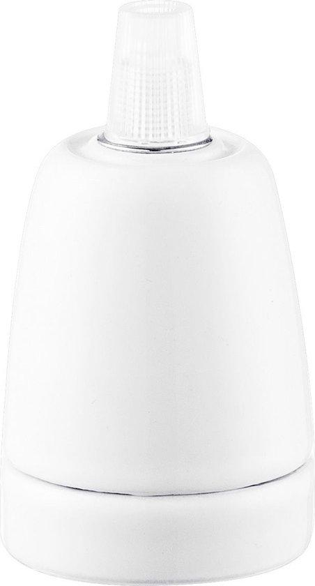 Home Sweet Home - E27 fItting - Wit - 4.8/4.8/5.8cm - Rond - voor E27 lamphouder gemaakt van porselein - geschikt voor E27 lichtbron - ENEC gekeurd - maak je eigen unieke lamp!