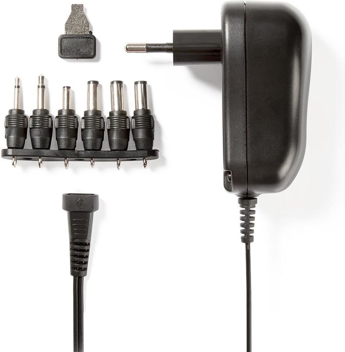 Nedis Universele AC-Stroomadapter - 12 W - 3 - 12 V DC - 1.80 m - 2.0 A - 6 plug(s) - Zwart op Prijzenvolger.com