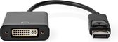 Nedis DisplayPort-Adapter | DisplayPort Male | DVI-D 24+1-Pins Female | Vernikkeld | Recht | 0.20 m | Rond | PVC | ABS | Zwart | Label