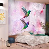 Zelfklevend fotobehang - Kleurrijke Kolibries, Paars, premium print