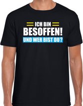 Apres ski t-shirt Ich bin besoffen zwart  heren - Wintersport shirt - Foute apres ski outfit/ kleding/ verkleedkleding S
