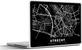 Laptop sticker - 15.6 inch - Utrecht - Kaart - Zwart - 36x27,5cm - Laptopstickers - Laptop skin - Cover