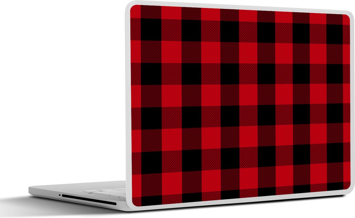 Laptop sticker - 11.6 inch - Plaid - Kerst - Rood - 30x21cm - Laptopstickers - Laptop skin - Cover