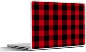 Laptop sticker - 11.6 inch - Plaid - Kerst - Rood - 30x21cm - Laptopstickers - Laptop skin - Cover