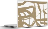 Laptop sticker - 17.3 inch - Abstract - Bruin - Wit - 40x30cm - Laptopstickers - Laptop skin - Cover