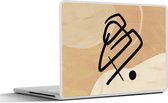 Laptop sticker - 15.6 inch - Abstract - Zwart - Bruin - 36x27,5cm - Laptopstickers - Laptop skin - Cover