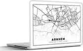 Laptop sticker - 10.1 inch - Stadskaart - Arnhem - Zwart - Wit - 25x18cm - Laptopstickers - Laptop skin - Cover