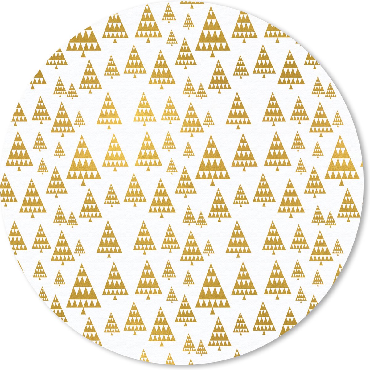 Muismat rond 30x30 cm - Mousepad Kerstboom - Goud - Patronen - Ronde muismatten